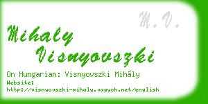 mihaly visnyovszki business card